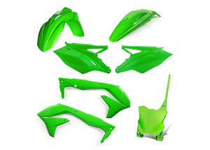 Kit plastique 5 elements KAWASAKI KXF450 18 - Vert