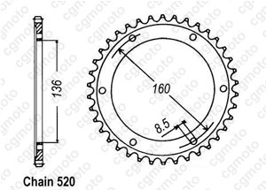 Kit chaine Aprilia 650 Pegaso