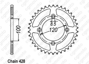 Kit chaine Beta RR 125 Trail AC