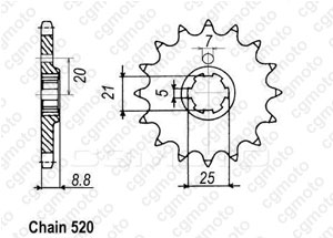 Kit chaine Cagiva 250 Wmx