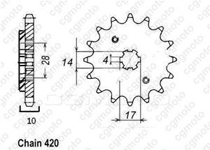 Kit chaine Derbi Senda 50 L/Sm