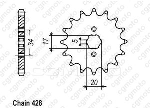 Kit chaine Derbi Senda 125 Sm