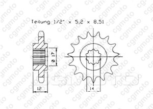 Kit chaine Gilera 50 Rk-hak-Gsm