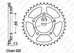 Kit chaine Gilera 600 Nord West