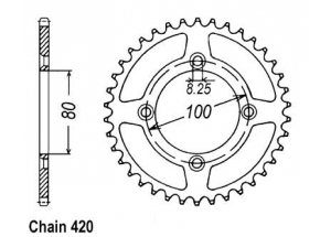 Kit chaine Honda Cr 80 Rd