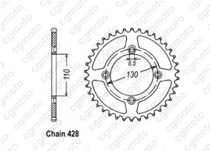 Kit chaine Honda Cr 80 R Grandes Roues