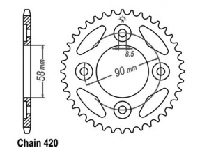 Kit chaine Honda MsX 125