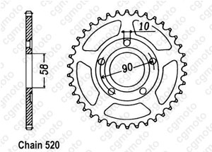 Kit chaine Honda Nsr 125 R/F