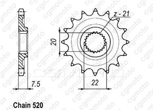 Kit chaine Honda Cr 125 R