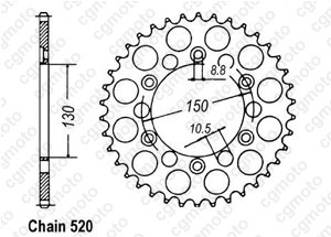 Kit chaine Honda Nx 250 J