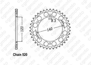 Kit chaine Honda Xlr 250