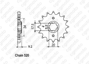 Kit chaine Honda Xlr 250