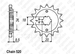 Kit chaine Honda Cmx 250 Rebel