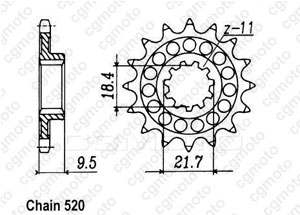 Kit chaine Honda Cr 500 Rg Rh