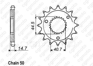 Kit chaine Harley D. Xlh 883 Sportster