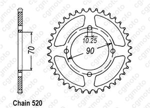 Kit chaine Kawasaki Kef 300 B Lakota