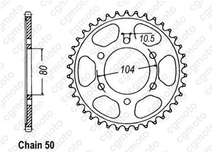 Kit chaine Kawasaki Gpz 550 H