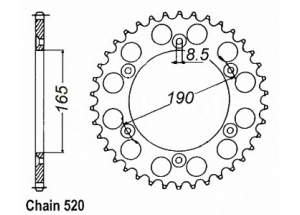 Kit chaine Ktm Gs/Xc 125