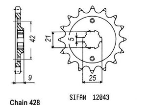 Kit chaine Yamaha Xt 350