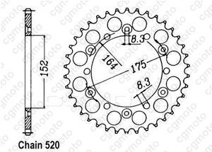 Kit chaine Yamaha Tt 600