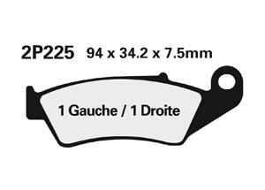 Plaquette de frein Nissin 2P225GS semi-metallique