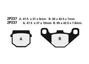 Plaquette de frein Nissin 2P237GS semi-metallique