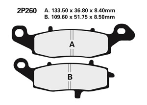 Plaquette de frein Nissin 2P260NS semi-metallique