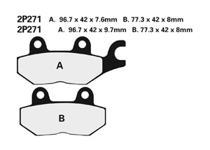 Plaquette de frein Nissin 2P271NS semi-metallique