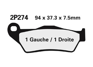 Plaquette de frein Nissin 2P274ST MX sinter