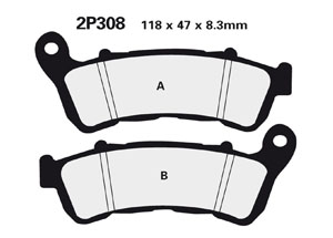 Plaquette de frein Nissin 2P308NS semi-metallique