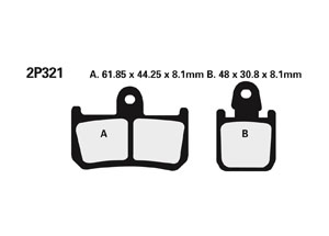 Plaquette de frein Nissin 2P321ST METAL FRITTE