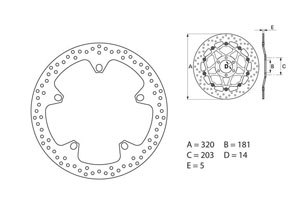 Disque de frein avant Brembo Serie ORO rond fixe BMW R1100S/R1150R