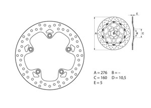 Disque de frein arrière Brembo Serie ORO rond fixe BMW R1200 GS