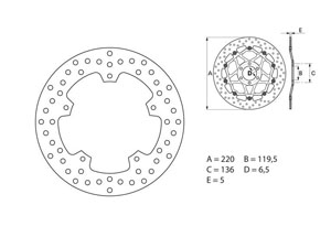 Disque de frein arrière Brembo Serie ORO rond fixe BMW S1000RR