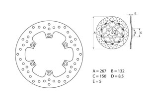 Disque de frein Brembo Serie ORO rond fixe type 68B407E4