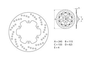 Disque de frein arrière Brembo Serie ORO rond fixe Ducati MONSTER S4