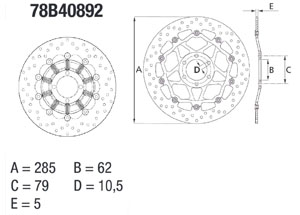 Disque de frein avant Brembo Serie ORO rond flottant BMW K75/R80GS