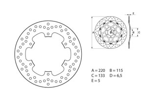 Disque de frein arrière Brembo Serie ORO rond fixe Yamaha YZ125