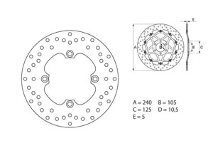 Disque de frein Brembo Serie Oro rond fixe type 68B40780