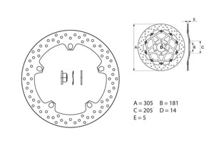 Disque de frein arrière fixe Brembo Serie Oro 168B407D6 BMW R1100R