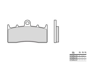 Plaquette de frein BREMBO type 07GR62LA métal fritté route