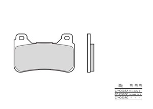 Plaquette de frein BREMBO type 07HO50LA métal fritté route