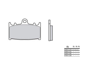 Plaquette de frein BREMBO type 07KA13LA métal fritté route