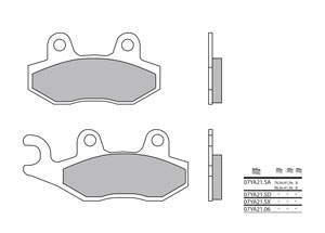 Plaquette de frein BREMBO type 07YA21LA métal fritté route