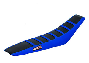 Housse de selle TM MX EN 125 250 300 99-02 2STROKE TOP BLACK- SIDE BLUE-STRIPES BLUE (M1009-3BBLBL)