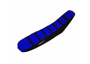 Housse de selle TM MX EN 125 250 300 99-02 2STROKE TOP BLUE- SIDE BLACK-STRIPES BLACK (M1009-3BLBB)