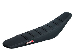 Housse de selle KTM SX 200 250 450 03,SX-SXF 125-525 03-06, EXC 04-07 TOP BLACK- SIDE BLACK-STRIPES BLACK (M512-3BBB)