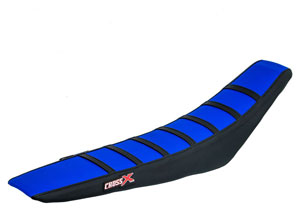 Housse de selle HUSQVARNA WR-CR 125-250 00-04 TC-TE 400-570 01-04 TOP BLUE- SIDE BLACK-STRIPES BLACK (M609-3BLBB)