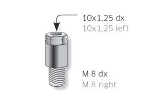 Adaptateur de Rétroviseur - Diam 10 femelle (droit) / Diam 8 mâle (droit)