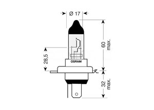 Ampoule H4-12V 60/55W Night Racer 50 P43t Xtra White